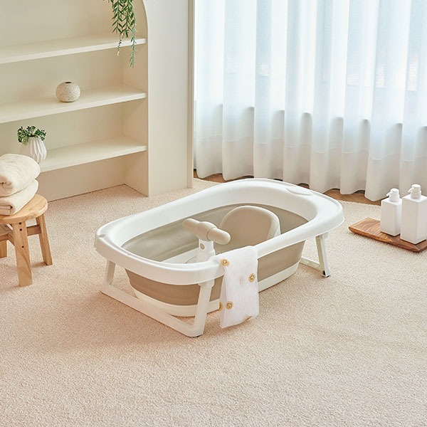 리틀클라우드 아기 목욕 2종 시리즈 (아기 접이식 욕조 1P + 아기 목욕 의자 1P)